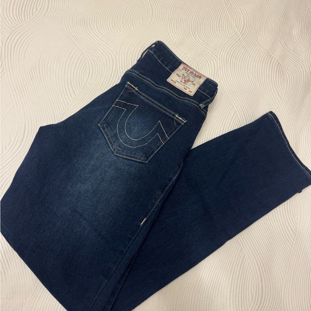 True Religion Women's Deep Indigo Straight Jeans
